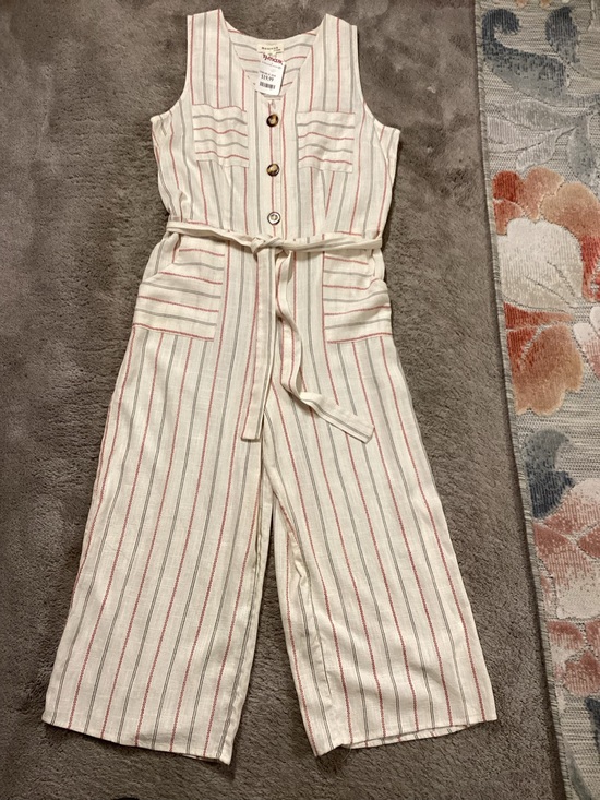 Pants - Striped Cropped Style Romper